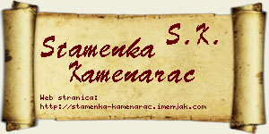 Stamenka Kamenarac vizit kartica